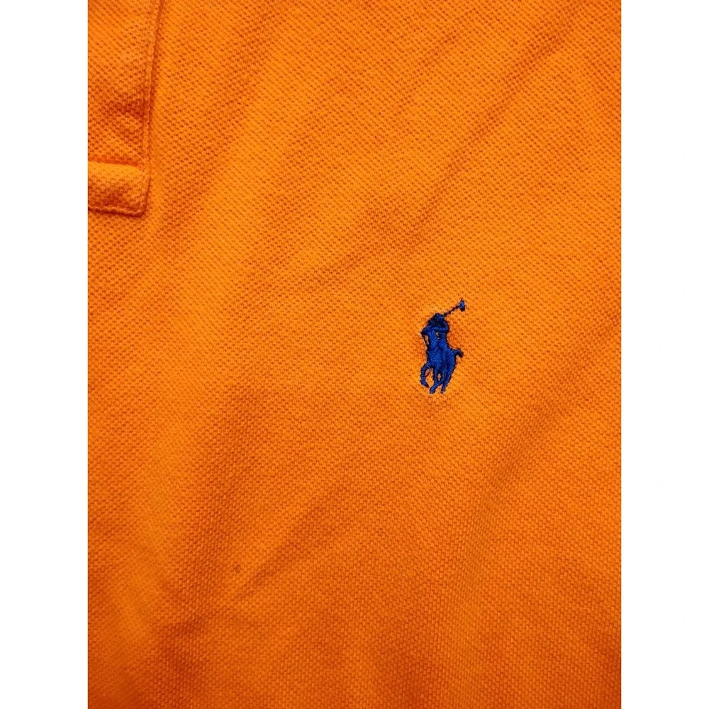 VTG Polo By Ralph Lauren Polo Shirt Mens xL Orange 100% Cotton Pony Logo Classic